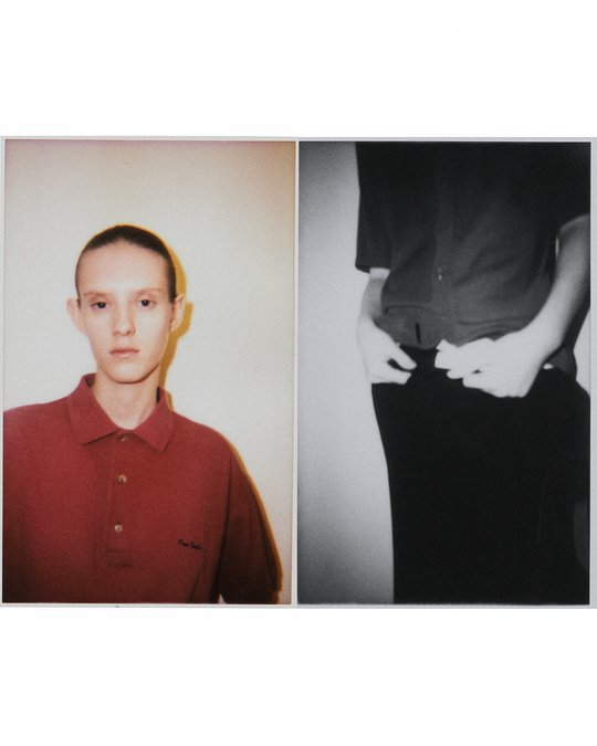 retrato de mulher ao lado de colagem fotográfica